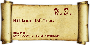 Wittner Dénes névjegykártya