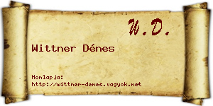 Wittner Dénes névjegykártya