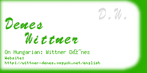 denes wittner business card